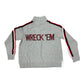 Wreck Em Varsity Stripe Quarter Zip - Grey