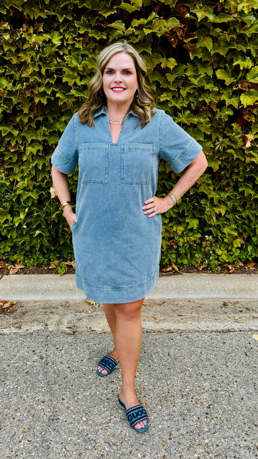 Feelin Myself Denim Dress