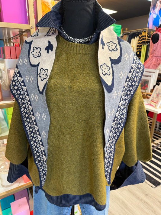 Bandana Sweater Triangle Scarf