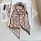 Beige Polka Dot Silk Scarf