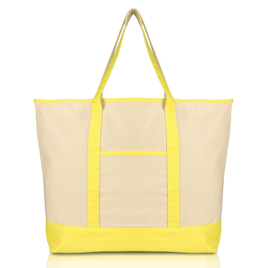 Yellow Tote Bag with Custom Monogram