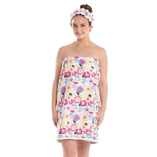 Bella Sleep + Spa - Spa Wrap + Headband Set - Floral Pop