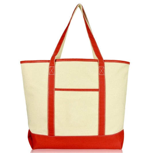 Red Tote Bag with Custom Monogram