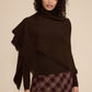 Murphy Scarf Sweater - Brown