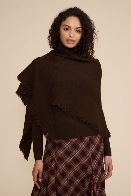 Murphy Scarf Sweater - Brown