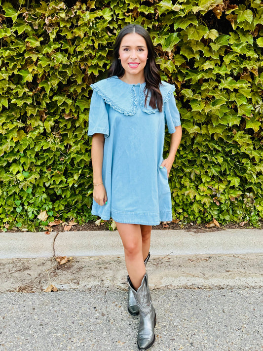 Peter Pan Denim Dress