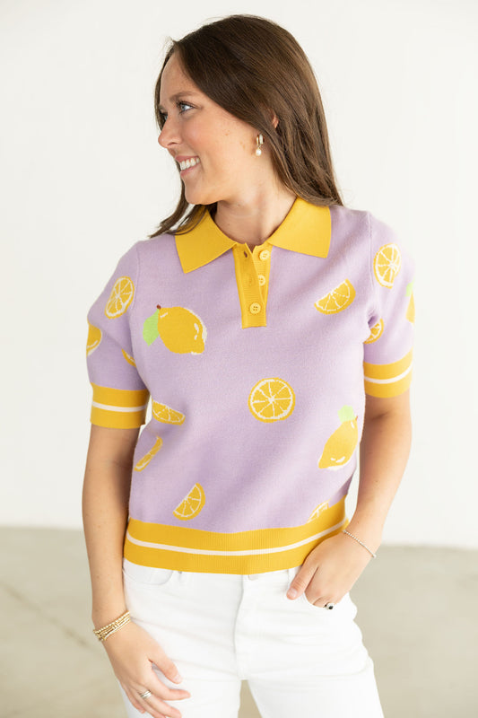 Lemon Short Sleeve Sweater