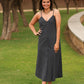 Amanda V Neck Stripe Midi Dress