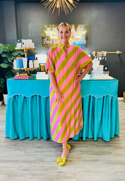 Quinn Maxi Dress - Kiwi Pink