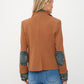Clarissa Mixed Media Denim Jacket - Tobacco
