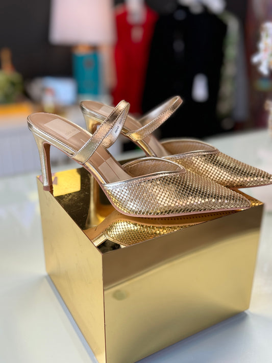 Kanika Mesh Gold Metallic Heel