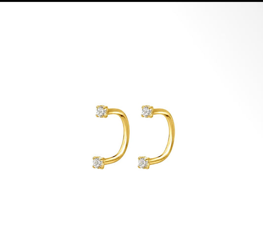 Gold 7 mm Nova Curve Hoops