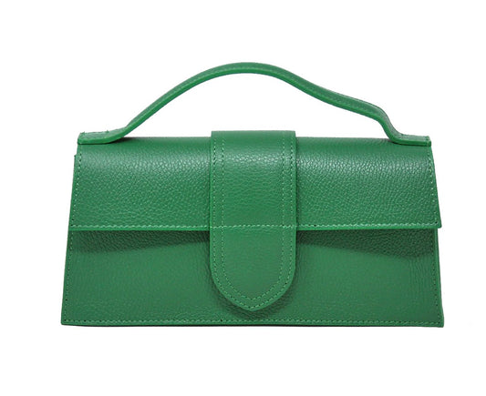 Italian Leather Satchel - Green