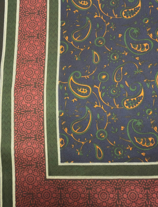 Navy Paisley Scarf
