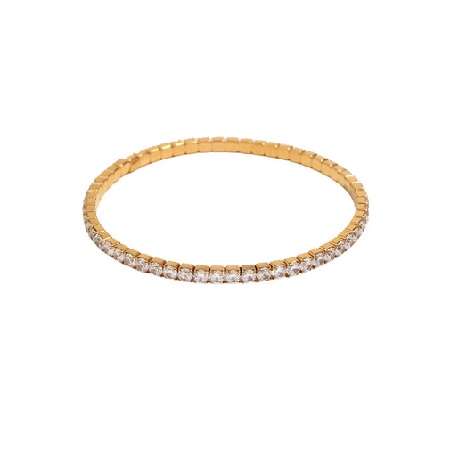 3mm Stretchy Tennis Bracelet - Gold