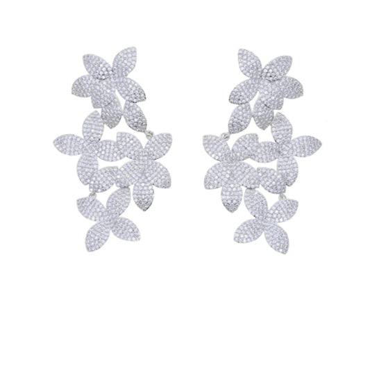 Silver Flower Burst Earrings