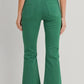 Green Crop Flare Jeans