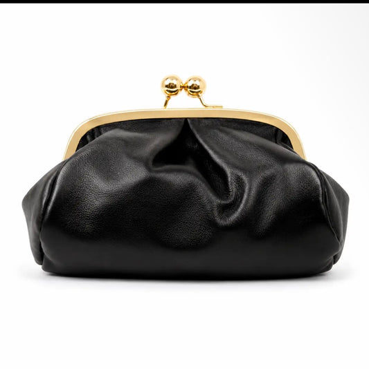 Black Pleated Handbag
