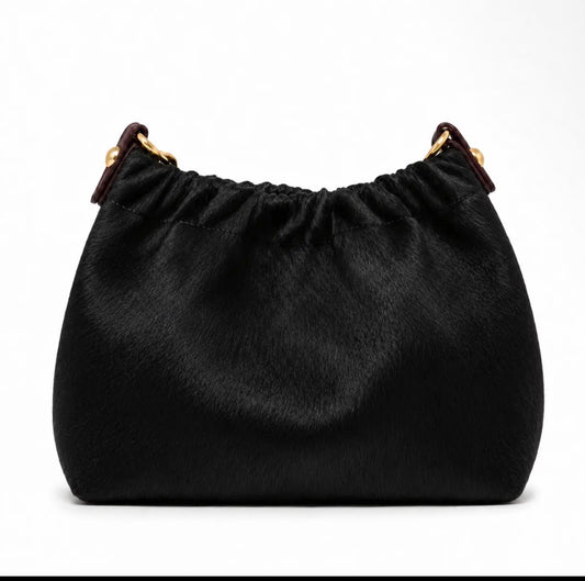 Black Cowhide Crossbody