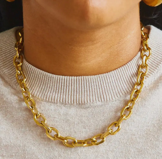 Gold Chunky Cable Chain Necklace