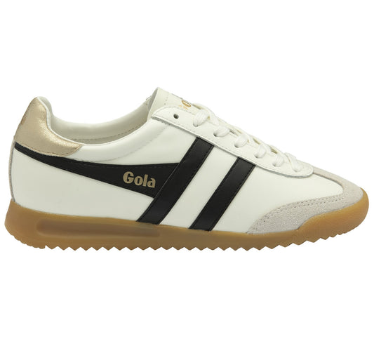 Gola Women’s Torpedo Leather Sneakers - Off White/Black/Gold