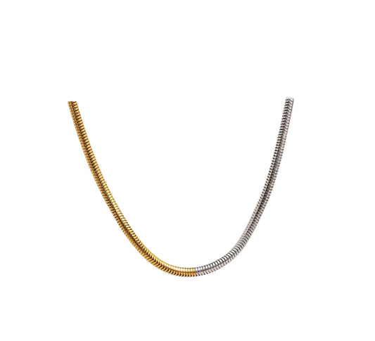 Two Toned Herringbone Necklace