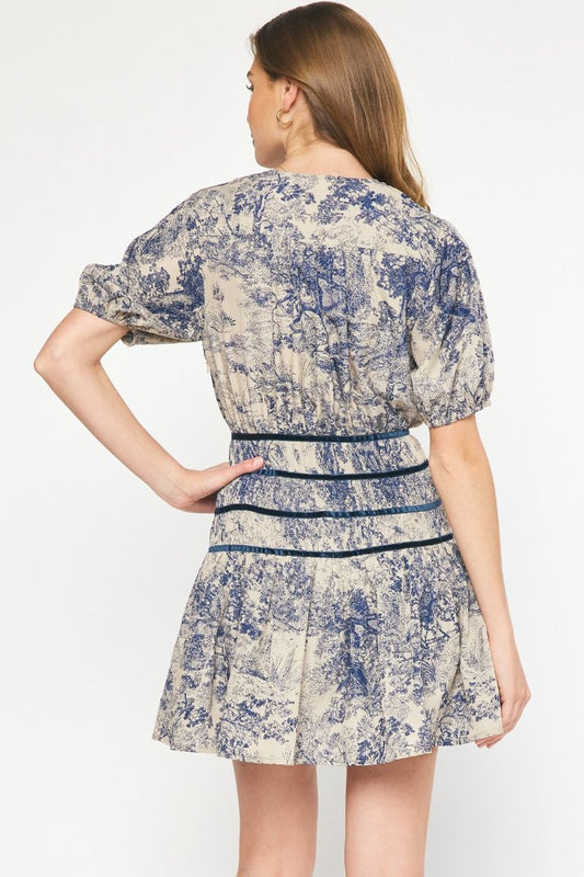 Midnight Toile Dress