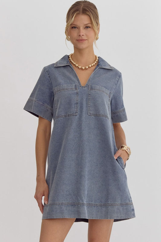 Feelin Myself Denim Dress