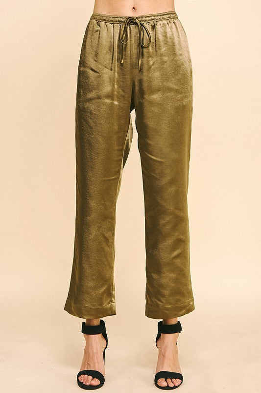 Florence Satin Pant - Mocha