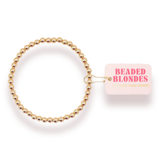 4 mm Gold Beaded Bracelet