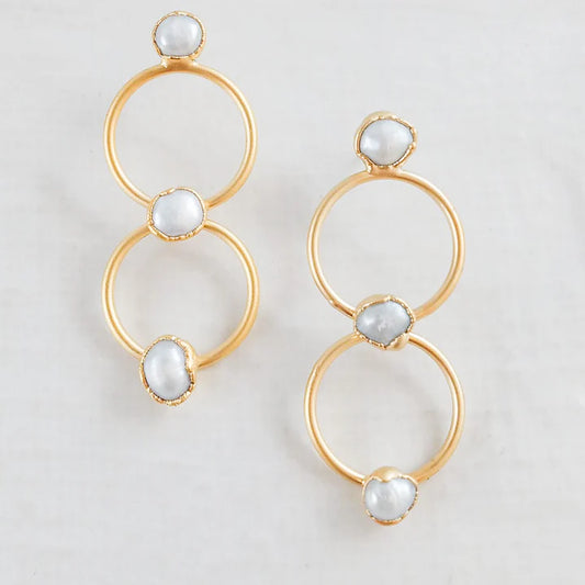 Ava Earrings - Pearl