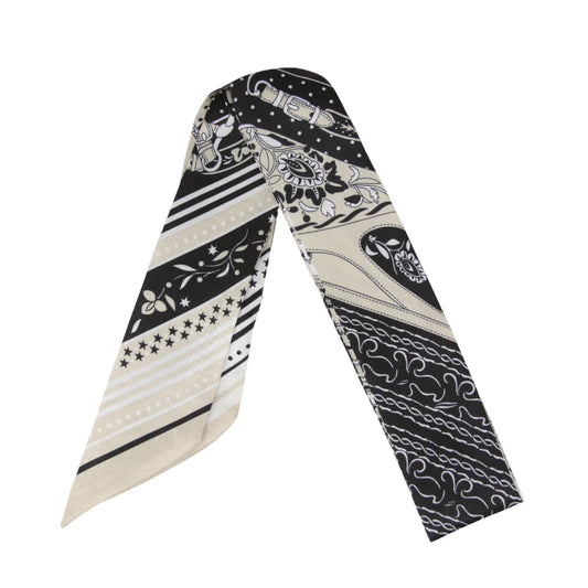 Beige Saddles & Equestrian Skinny Scarf