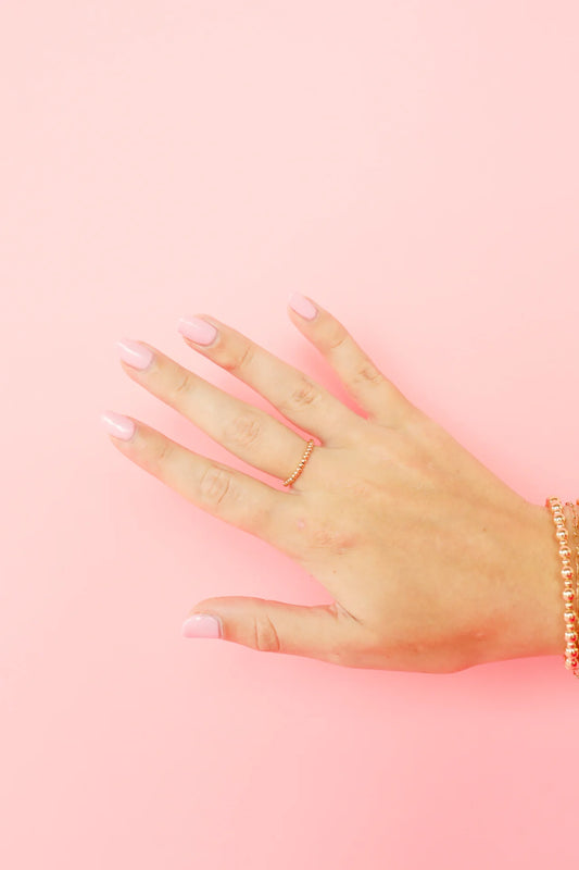 Lexi 2MM Beaded Band - Gold