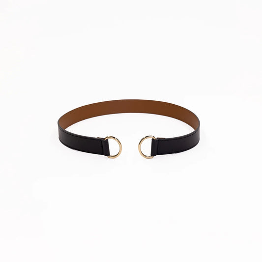 Loop Skinny Belt - Black/ Brown