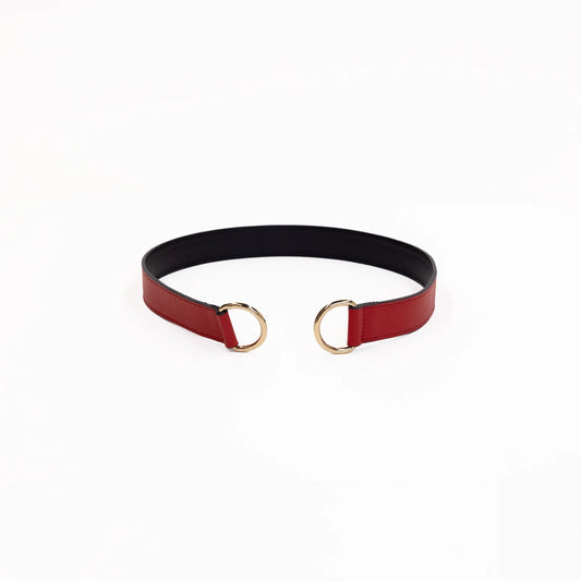 Loop Skinny Belt - Red/Black