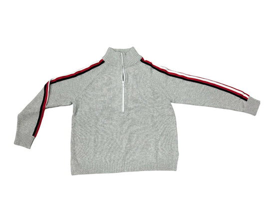 Wreck Em Varsity Stripe Quarter Zip - Grey