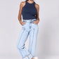 Holly High Rise Cuffed Hem Straight Jeans - Lakeshore Wash