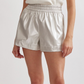 Good Mood Leather Shorts - Silver