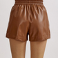 Good Mood Leather Shorts - Walnut