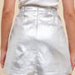 Metallic Silver Skort