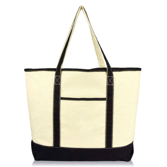 Black Tote Bag with Custom Monogram