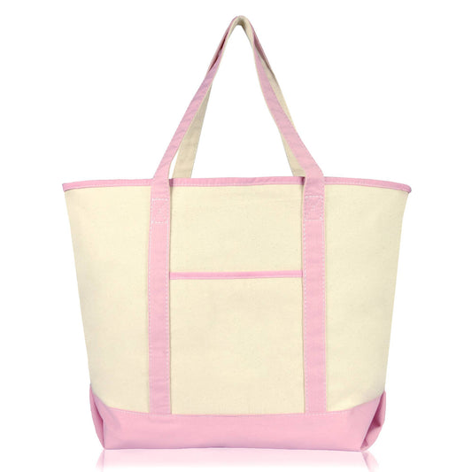 Pink Tote Bag with Custom Monogram