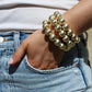 Brushed Metal Bead Bracelet Gold