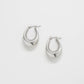Admiral Row - Silver Oval Hoop Earrings